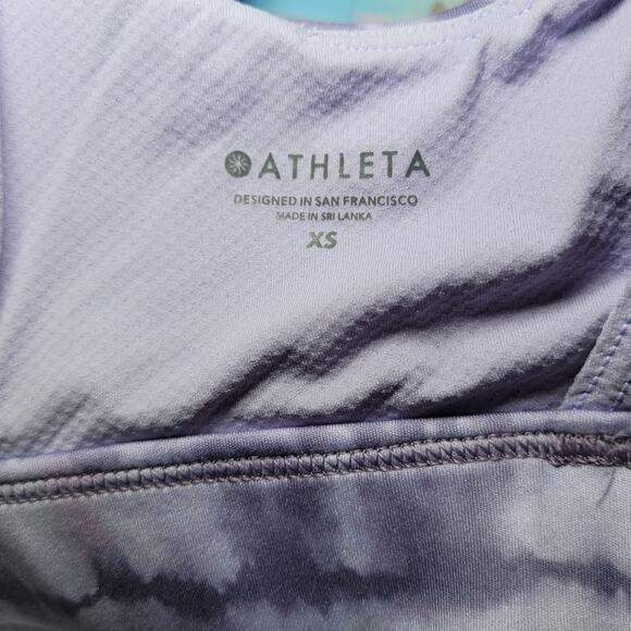 Athleta Exhale Sports Bra XS A-C Purple Tie-Dye Print Medium Support EUC - Picture 5 of 8